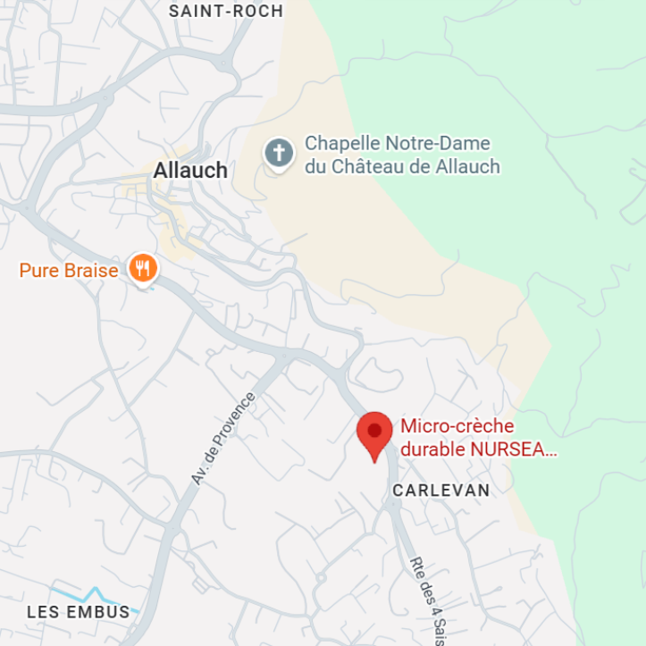 Plan d'accès de la crèche Nursea Allauch