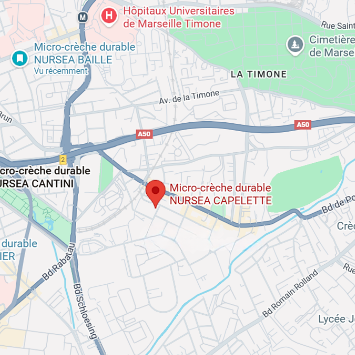 Plan d'accès à la crèche Nursea Capelette