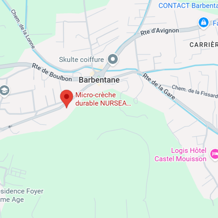 Localisation sur carte de la crèche Nursea Barbentane