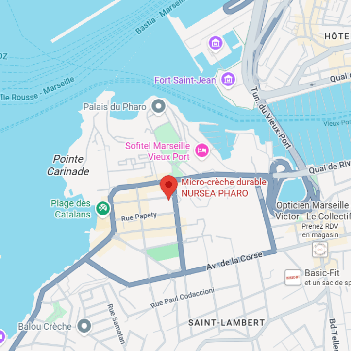 Plan d'accès à la crèche Nursea Pharo